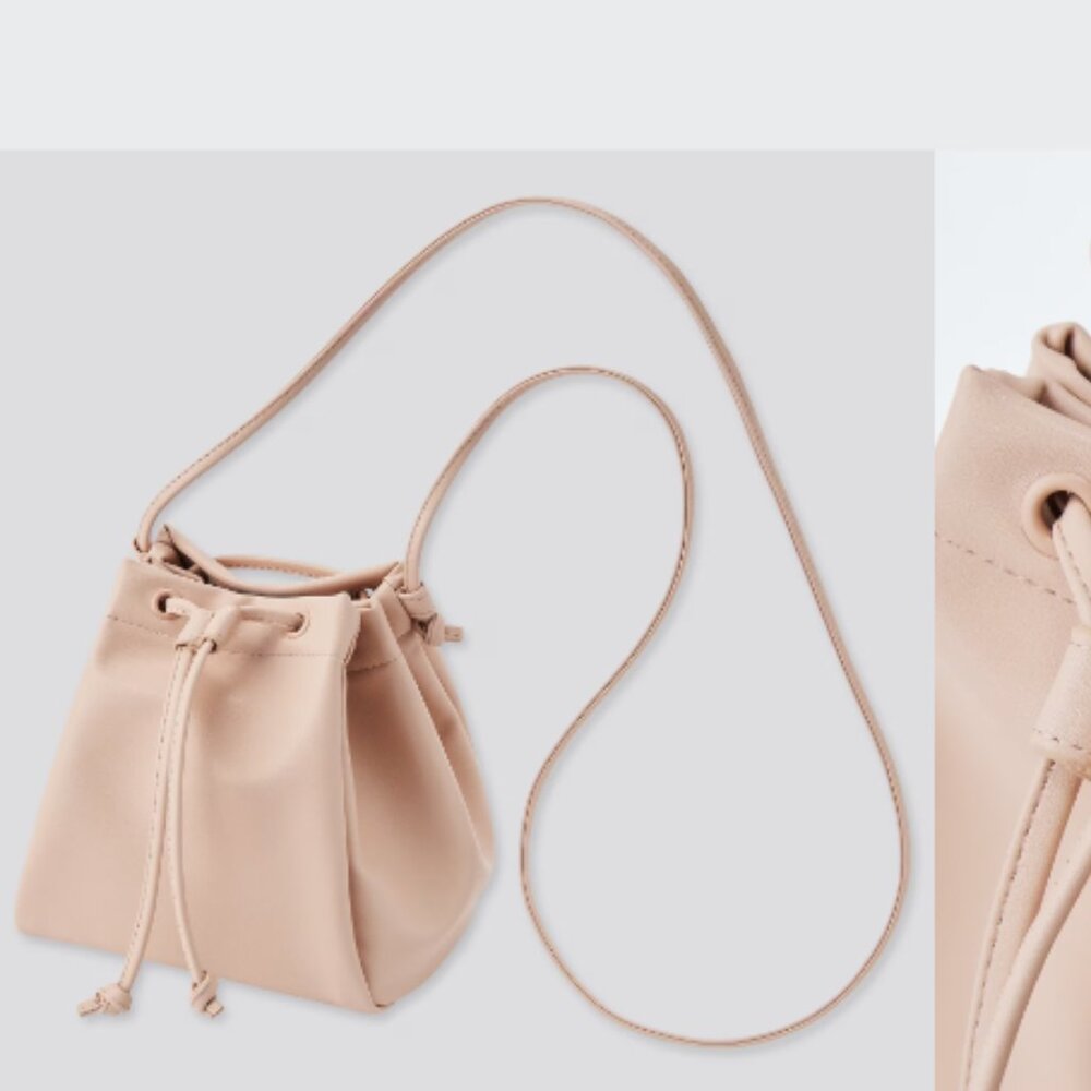 BNWT Uniqlo Faux Leather Drawstring Bag